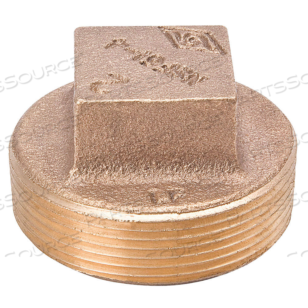 SQUARE HEAD PLUG, BRASS, 1 1/2 IN FITTING PIPE SIZE, MALE NPT, CLASS 125 by Approved Vendor SQUARE HEAD PLUG, BRASS, 1 1/2 IN FITTING PIPE SIZE, MALE NPT, CLASS 125 by Approved Vendor