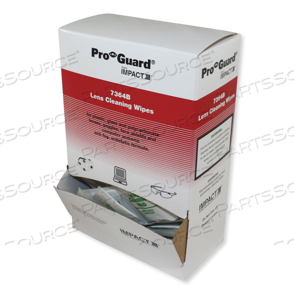 PRO-GUARD DISPOSABLE LENS CLEANING WIPES, 5.1 X 8.1, 100/BOX 