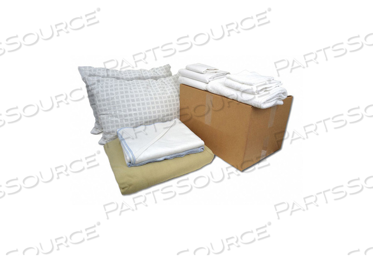 BEDDING AND BATH KIT QUEEN SZ BEIGE/WHT by R&R Textile Mills, Inc.