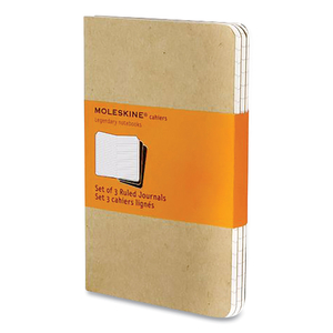 CAHIER JOURNAL, 1-SUBJECT, NARROW RULE, BROWN KRAFT COVER, (32) 5.5 X 3.5 SHEETS, 3/PACK by Moleskine CAHIER JOURNAL, 1-SUBJECT, NARROW RULE, BROWN KRAFT COVER, (32) 5.5 X 3.5 SHEETS, 3/PACK by Moleskine