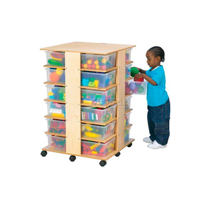 24 CUBBIE MOBILE TOWER WITH COLORED TUBS, 27"W X 27"D X 40-1/2"H, BIRCH PLYWOOD by Jonti-Craft Inc