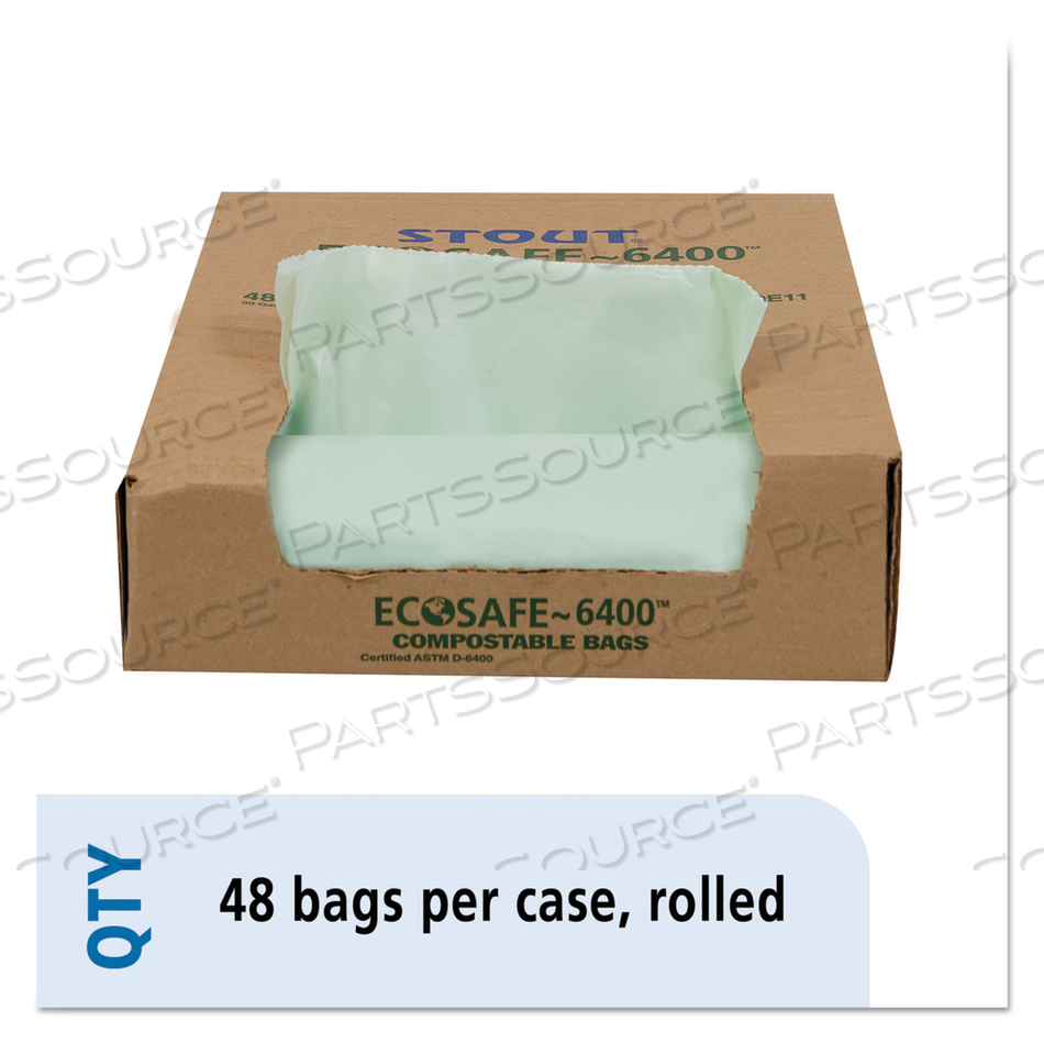 ECOSAFE-6400 BAGS, 30 GAL, 1.1 MIL, 30" X 39", GREEN by Envision ECOSAFE-6400 BAGS, 30 GAL, 1.1 MIL, 30" X 39", GREEN by Envision