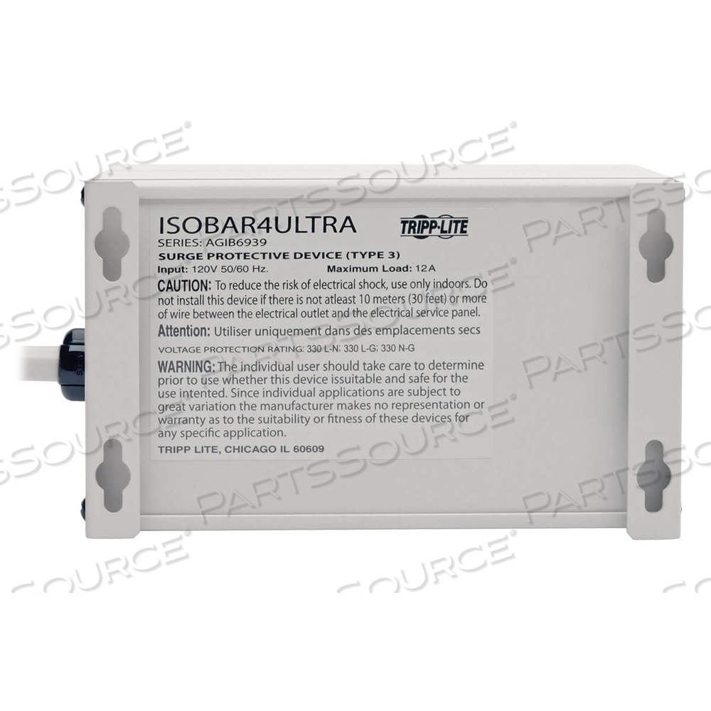 ISOBAR SURGE PROTECTOR METAL 4 OUTLET 6FT CORD 3330 JOULES by Tripp Lite ISOBAR SURGE PROTECTOR METAL 4 OUTLET 6FT CORD 3330 JOULES by Tripp Lite