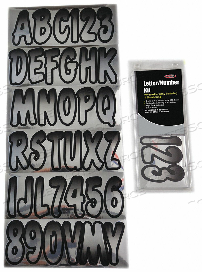 NUMBER AND LETTER COMBO KIT CHROME/BLACK by Hardline Products NUMBER AND LETTER COMBO KIT CHROME/BLACK by Hardline Products