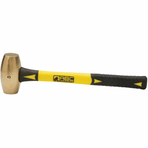 5 LB. NON-SPARKING BRASS HAMMER, 14" FIBERGLASS HANDLE by ABC Hammers Inc.