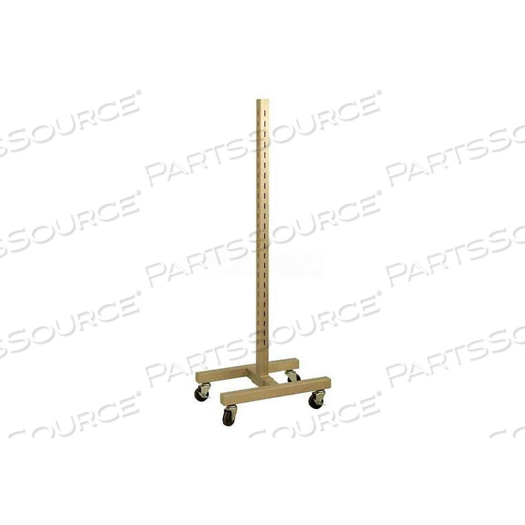 SLOTTED SINGLE DISPLAYER WITH CASTERS, SATIN NICKLE by Amko Displays LLC SLOTTED SINGLE DISPLAYER WITH CASTERS, SATIN NICKLE by Amko Displays LLC