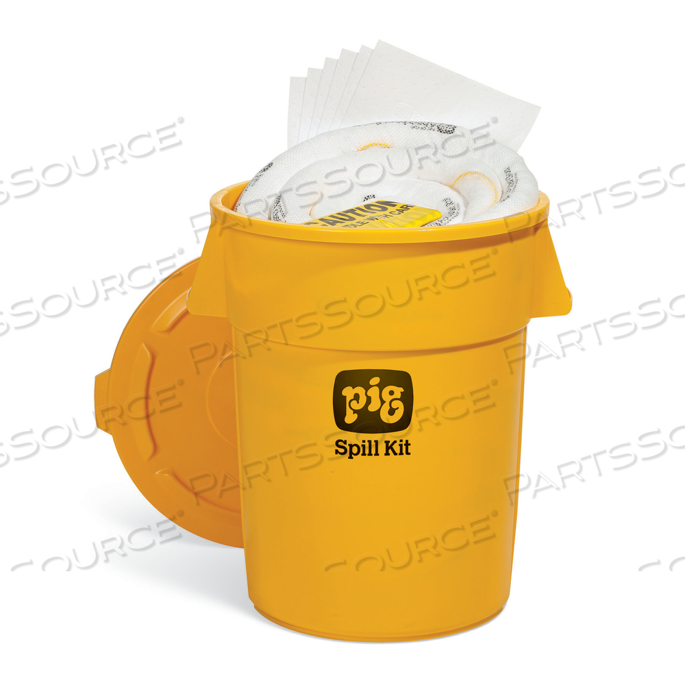 PIG OIL-ONLY SPILL KIT IN 55-GALLON HIGH-VISIBILITY ECONOMY CONTAINER by New Pig Corporation PIG OIL-ONLY SPILL KIT IN 55-GALLON HIGH-VISIBILITY ECONOMY CONTAINER by New Pig Corporation