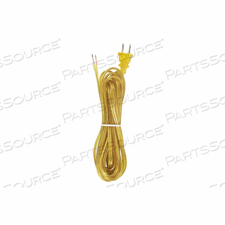 15 FT. CORD SET, 18/2 SPT-2, CLEAR GOLD 