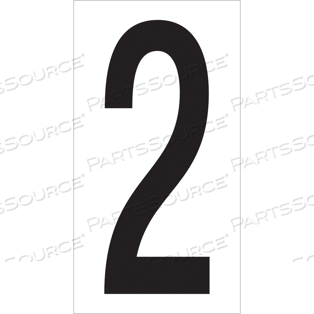 VINYL WAREHOUSE NUMBER LABELS, "2", 3 1/2", BLACK/WHITE, 50/CASE by BOX Partners (Box Acquisitions, LLC)
