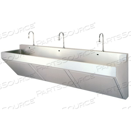 COMPACT SCRUB SINK: THREE STATION 90 X 23 X 23" (2286 X 584 X 584) 