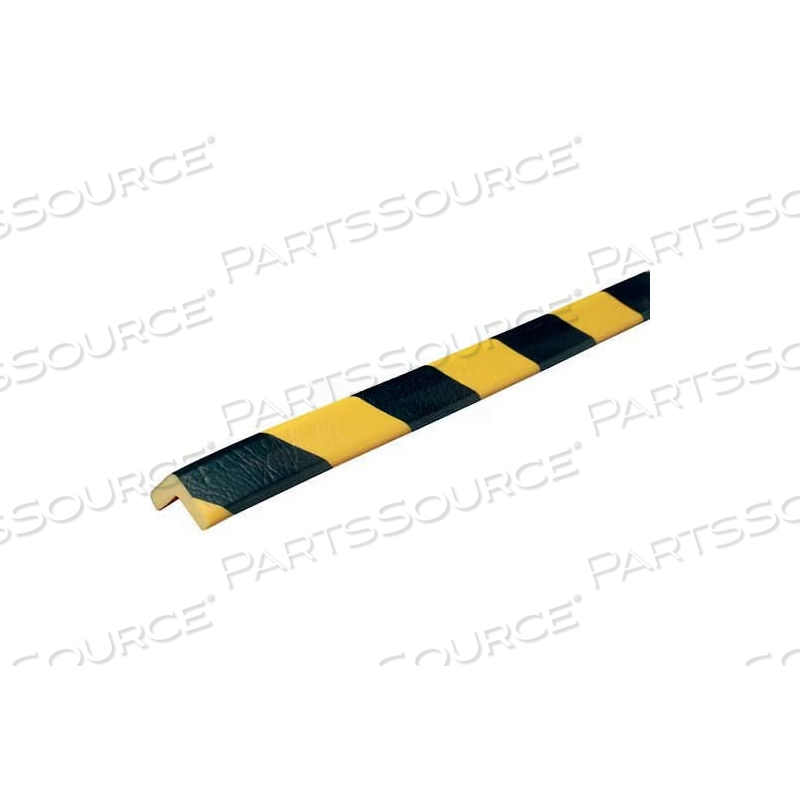 KNUFFI 90-DEGREE SHELF BUMPER GUARD, TYPE E, 196-3/4"L X 1"W X 1"H, BLACK & YELLOW by Ironguard