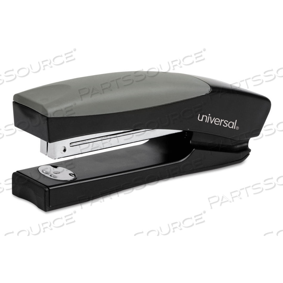 STAND-UP FULL STRIP STAPLER, 20-SHEET CAPACITY, BLACK/GRAY by Universal STAND-UP FULL STRIP STAPLER, 20-SHEET CAPACITY, BLACK/GRAY by Universal