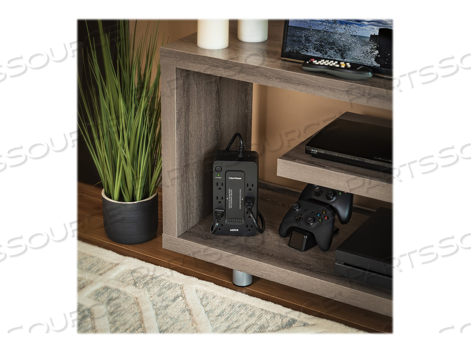 STANDBY SERIES ST425, UPS, AC 96-140 V, 260 WATT, 425 VA, 2.9 AH, OUTPUT CONNECTORS: 8, BLACK by CyberPower STANDBY SERIES ST425, UPS, AC 96-140 V, 260 WATT, 425 VA, 2.9 AH, OUTPUT CONNECTORS: 8, BLACK by CyberPower