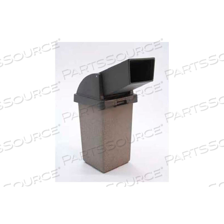 CONCRETE WASTE RECEPTACLE W/GRAY DRIVE UP TOP - 20" X 20" GRAY/TAN 