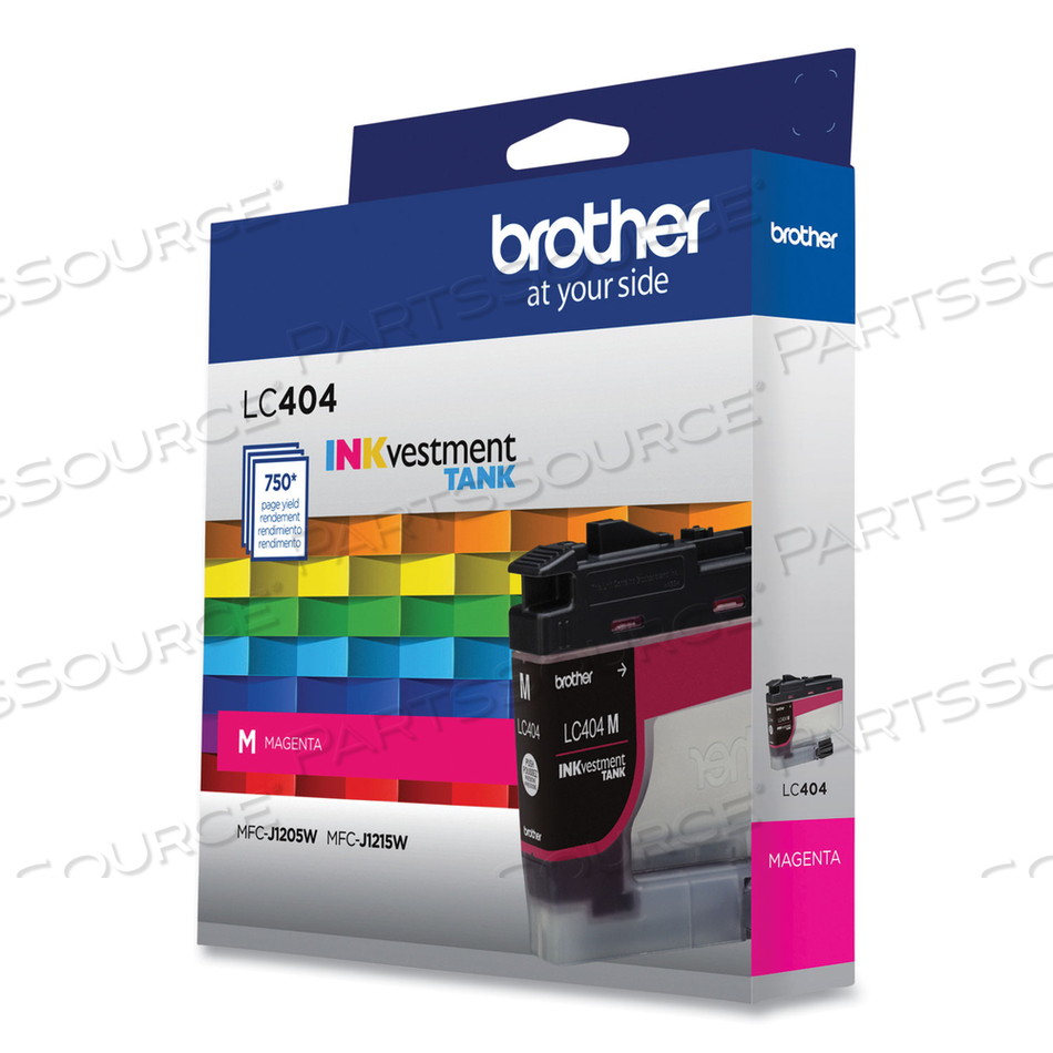 LC404MS INKVESTMENT INK, 750 PAGE-YIELD, MAGENTA by Brother LC404MS INKVESTMENT INK, 750 PAGE-YIELD, MAGENTA by Brother