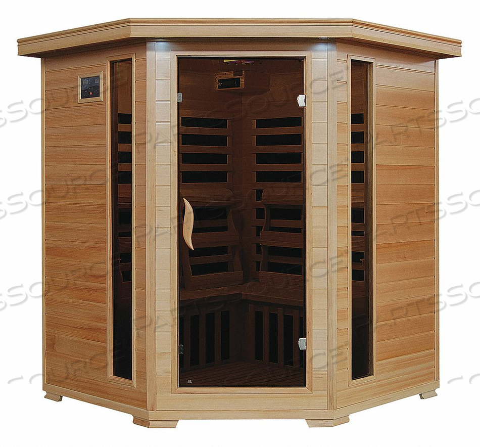 SAUNA CORNER 4 PPL CARBON HEATER HEMLOCK by Radiant Health Saunas SAUNA CORNER 4 PPL CARBON HEATER HEMLOCK by Radiant Health Saunas