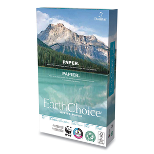 EARTHCHOICE OFFICE PAPER, 92 BRIGHT, 20 LB BOND WEIGHT, 8.5 X 14, WHITE, 500/REAM by Domtar