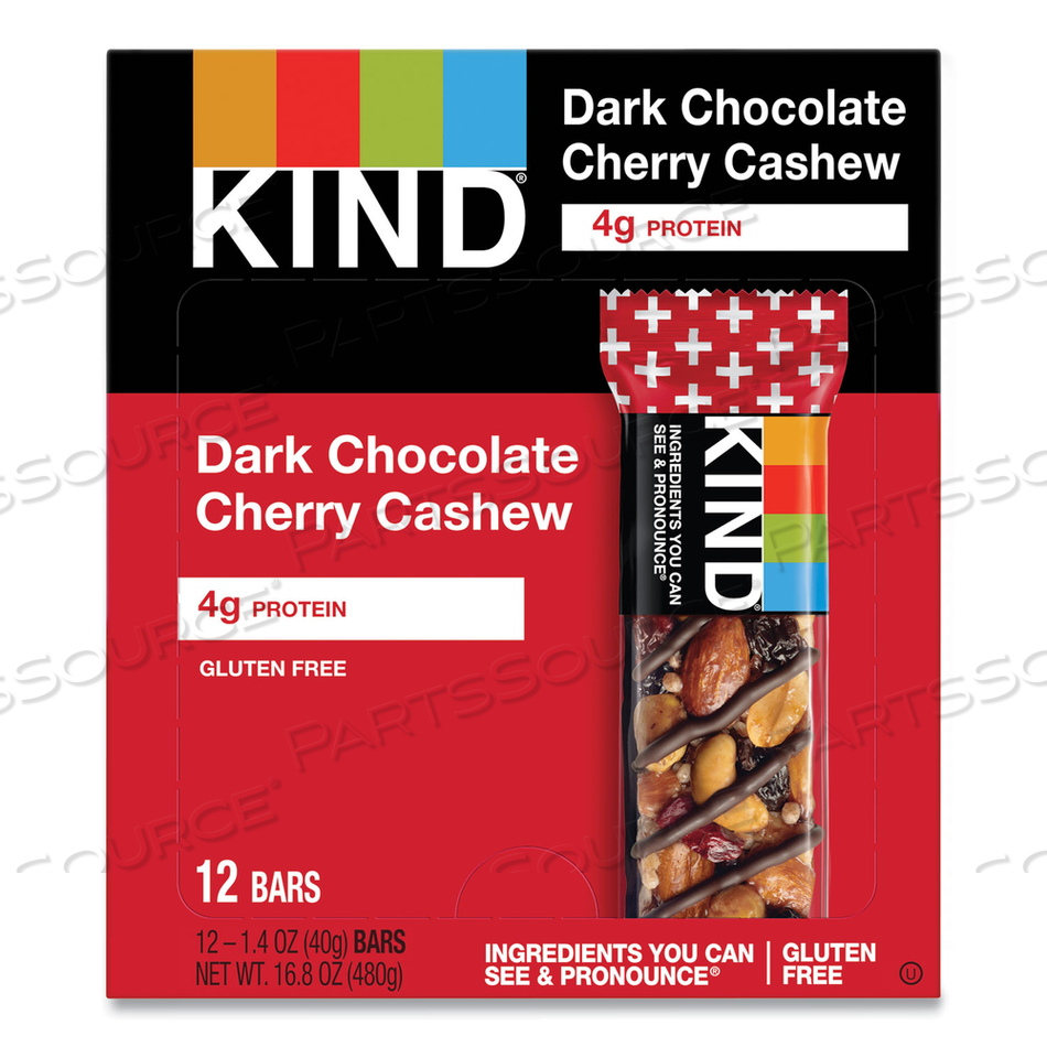 PLUS NUTRITION BOOST BAR, DK CHOCOLATECHERRYCASHEW/ANTIOXIDANTS, 1.4 OZ by Kind