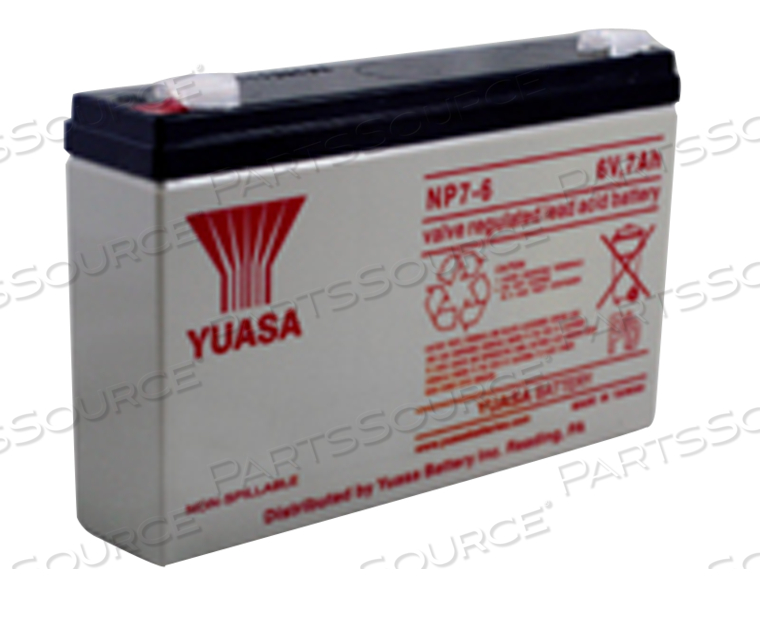 REPLACEMENT BATTERY, 7 AH, SEALED LEAD ACID, 6 V 