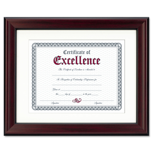 ROSEWOOD DOCUMENT FRAME, WALL-MOUNT, PLASTIC, 11 X 14, 8.5 X 11 by DAX