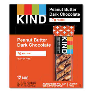 PLUS NUTRITION BOOST BAR, PEANUT BUTTER DARK CHOCOLATE/PROTEIN, 1.4 OZ, 12/BOX by Kind