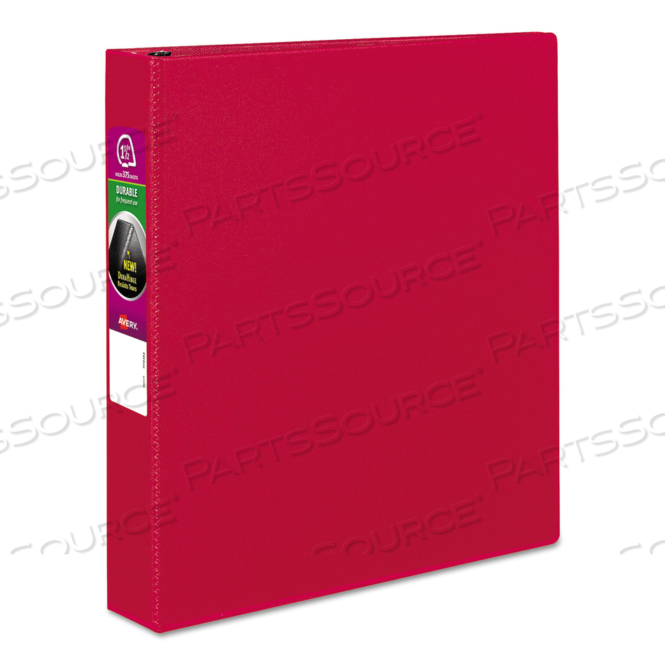 DURABLE NON-VIEW BINDER WITH DURAHINGE AND SLANT RINGS, 3 RINGS, 1.5" CAPACITY, 11 X 8.5, RED by Avery DURABLE NON-VIEW BINDER WITH DURAHINGE AND SLANT RINGS, 3 RINGS, 1.5" CAPACITY, 11 X 8.5, RED by Avery