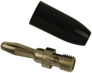 BANANA PLUG, BRASS, BLACK, NICKEL PLATED, 3.5 KV, 15 A by Newark / Element 14