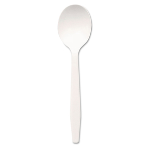 PLASTIC CUTLERY, MEDIUMWEIGHT SOUP SPOONS, WHITE, 1,000/CARTON by Dixie