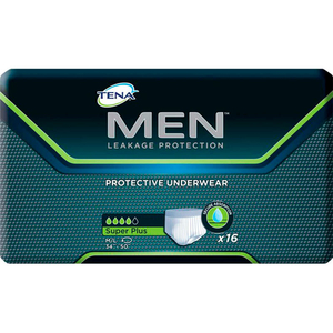 TENA MEN PROTECTIVE UNDERWEAR, SIZE M/L, 34"- 50" WAIST SIZE, WHITE, 64/CASE by Essity HMS North America Inc