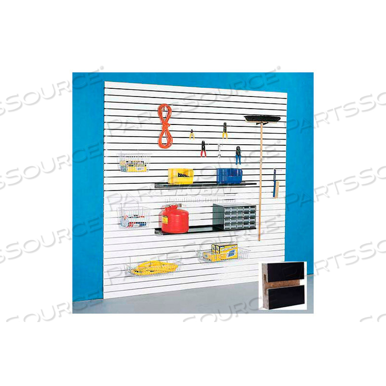 48"H X 96"W SLATWALL PANEL - BLACK LAMINATE, WITHOUT INSERTS by Holland Panel Products