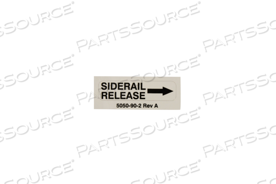 LEFT SIDERAIL RELEASE LABEL by Stryker Medical