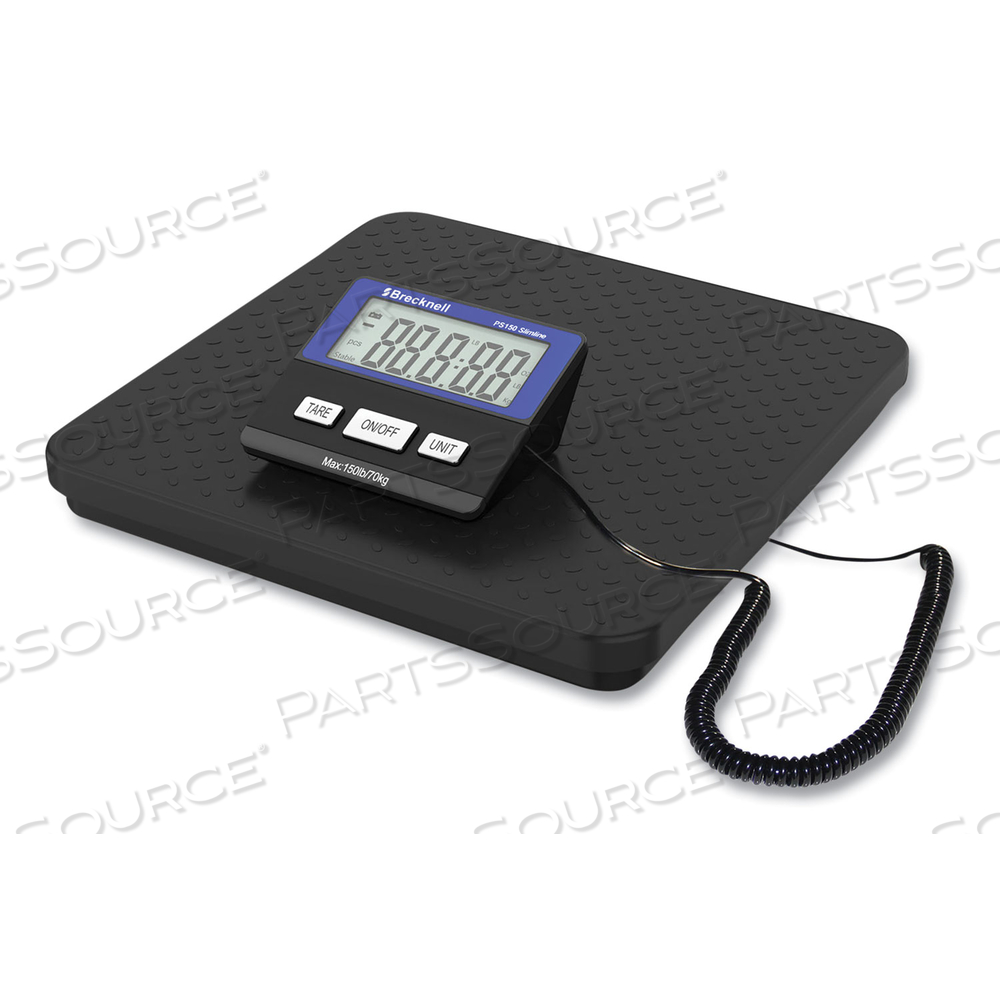 PS150 SLIMLINE PORTABLE BENCH SCALE, 150 LBS/70 KG CAPACITY, 11.8 X 11.8 X 1.34 PLATFORM, BLACK by Brecknell PS150 SLIMLINE PORTABLE BENCH SCALE, 150 LBS/70 KG CAPACITY, 11.8 X 11.8 X 1.34 PLATFORM, BLACK by Brecknell