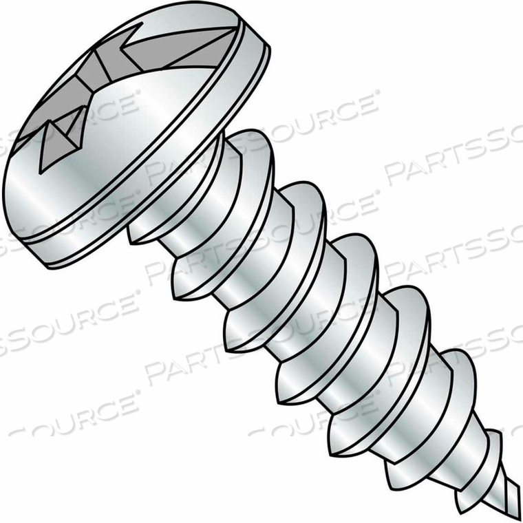 #10 X 1-1/4 COMBINATION PAN HEAD SELF TAPPING SCREW TYPE A FULLY THREADED ZINC BAKE - PKG OF 3000 