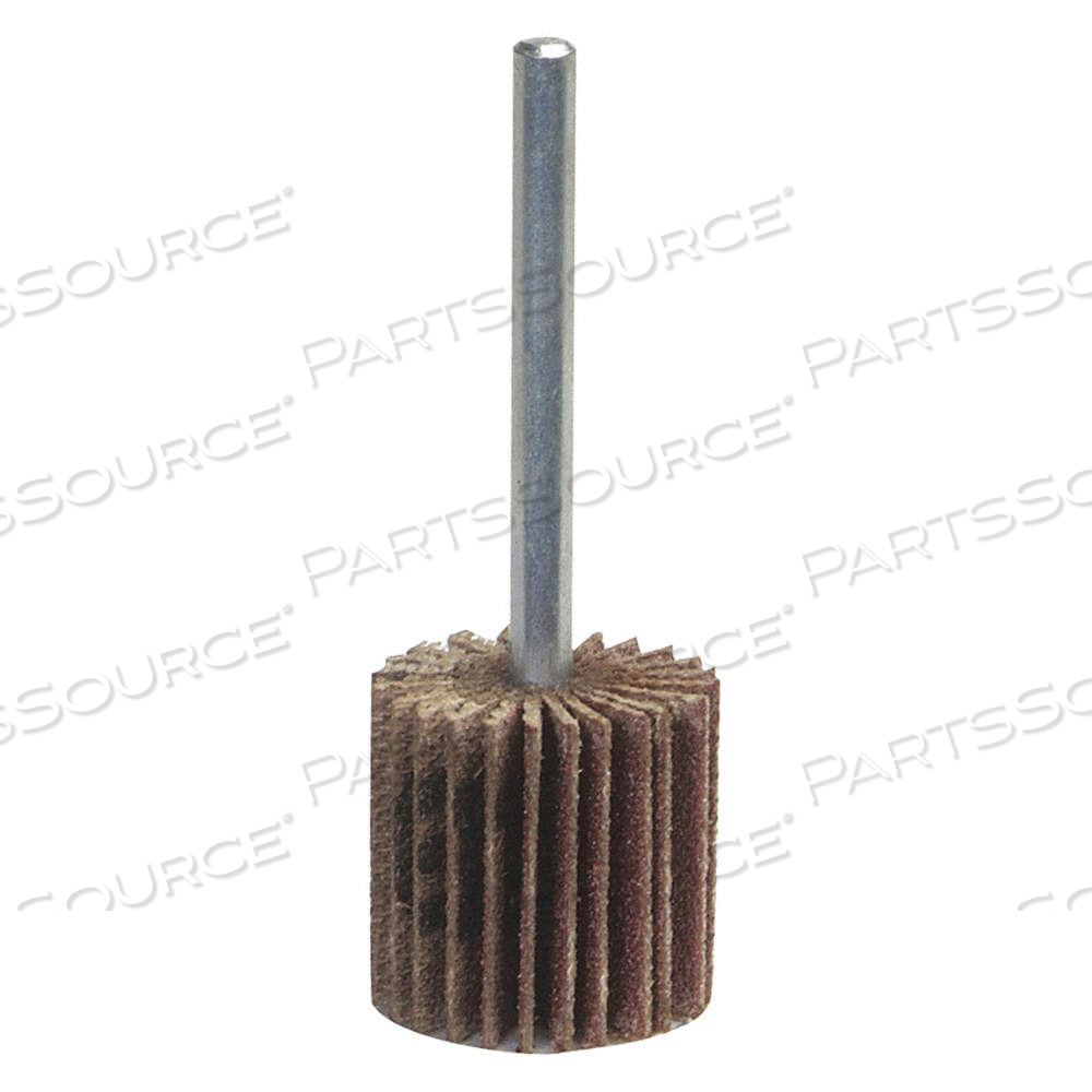 FLAP WHEEL, 1 IN DIA X 1 IN W, 1/4 IN STRAIGHT-SHANK, ALUMINUM OXIDE, P240 GRIT by Approved Vendor