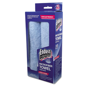 LARGE-SIZED MICROFIBER TOWELS TWO-PACK, 15 X 15, UNSCENTED, BLUE, 2/PACK by Endust