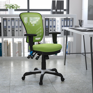 NICHOLAS MID-BACK GREEN MESH MULTIFUNCTION EXECUTIVE SWIVEL ERGONOMIC OFFICE CHAIR WITH ADJUSTABLE ARMS by Flash Furniture NICHOLAS MID-BACK GREEN MESH MULTIFUNCTION EXECUTIVE SWIVEL ERGONOMIC OFFICE CHAIR WITH ADJUSTABLE ARMS by Flash Furniture