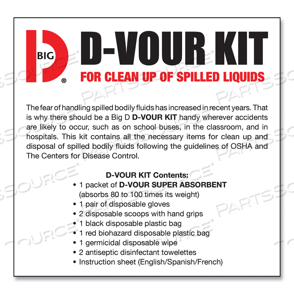 D'VOUR CLEAN-UP KIT, POWDER, ALL INCLUSIVE KIT by Big D