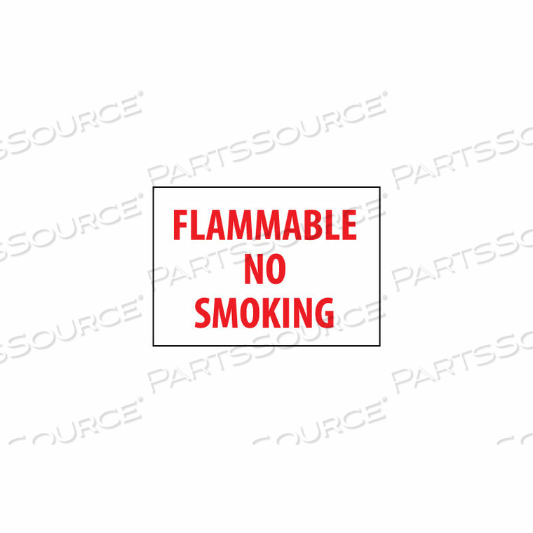 FIRE SAFETY SIGN - FLAMMABLE NO SMOKING - VINYL 