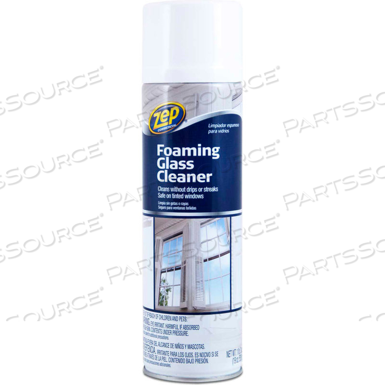 FOAMING GLASS CLEANER, 19 OZ. AEROSOL CAN, 4 CANS by Zep