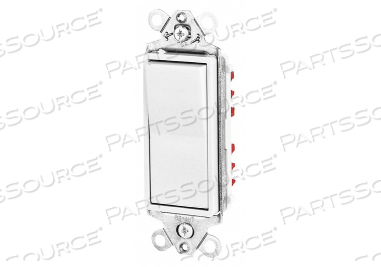 WALL SWITCH, ROCKER SWITCH, SINGLE POLE, WHITE, 20 A, SCREW TERMINALS by Hubbell Power Systems