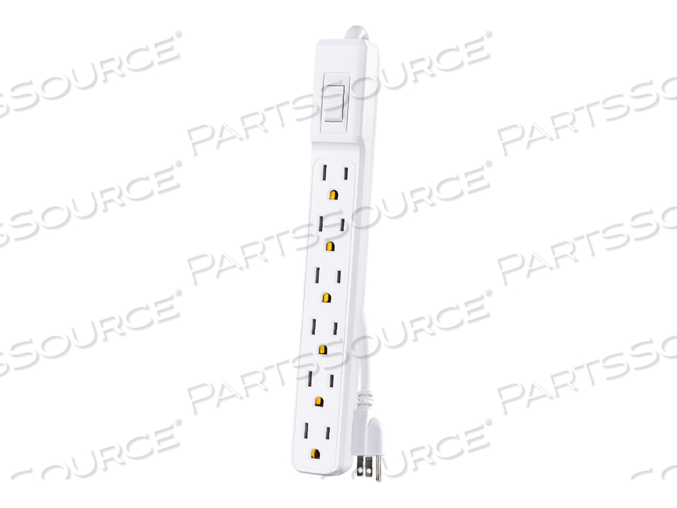 MP1044NN, POWER STRIP, AC 125 V, 1875 WATT, INPUT: NEMA 5-15P, OUTPUT CONNECTORS: 6 (NEMA 5-15), 24 IN CORD, WHITE by CyberPower