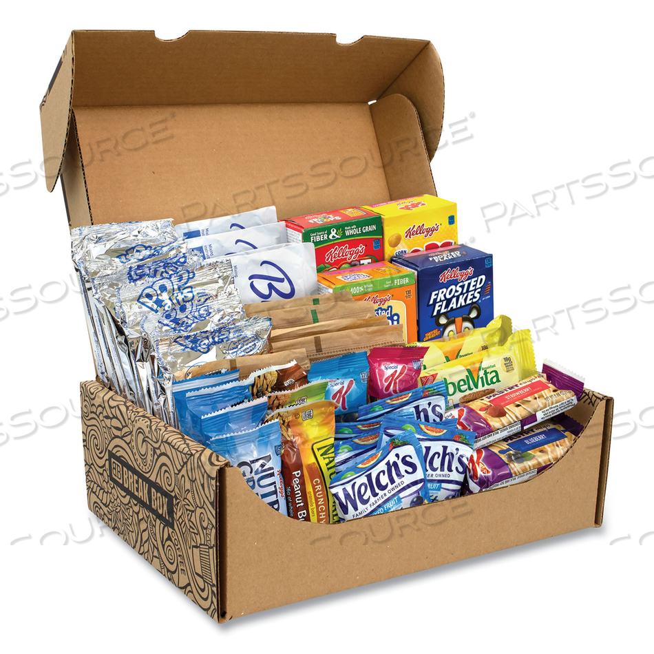 BREAKFAST SNACK BOX, 41 ASSORTED SNACKS 