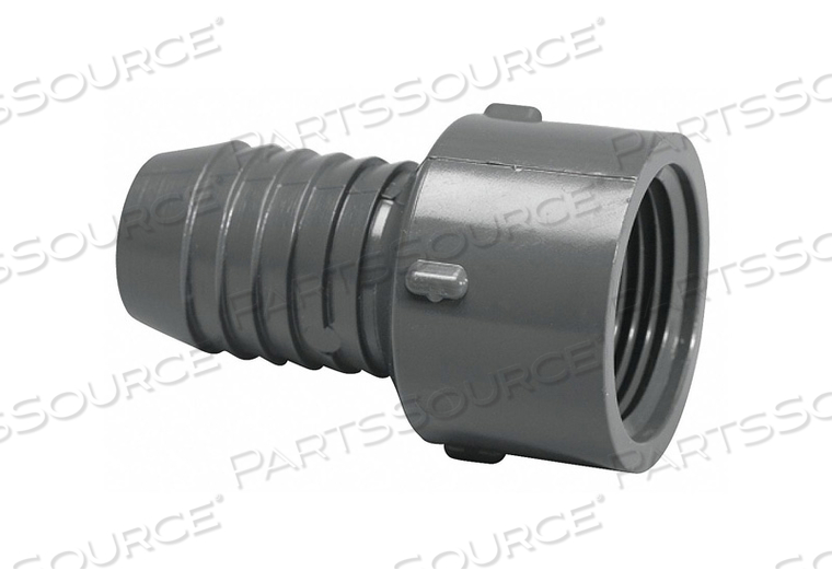 FEMALE ADAPTER, 1 1/2 IN X 1 1/2 IN FITTING PIPE SIZE, MALE INSERT X FEMALE NPT, 200 PSI, GRAY by Lasco FEMALE ADAPTER, 1 1/2 IN X 1 1/2 IN FITTING PIPE SIZE, MALE INSERT X FEMALE NPT, 200 PSI, GRAY by Lasco