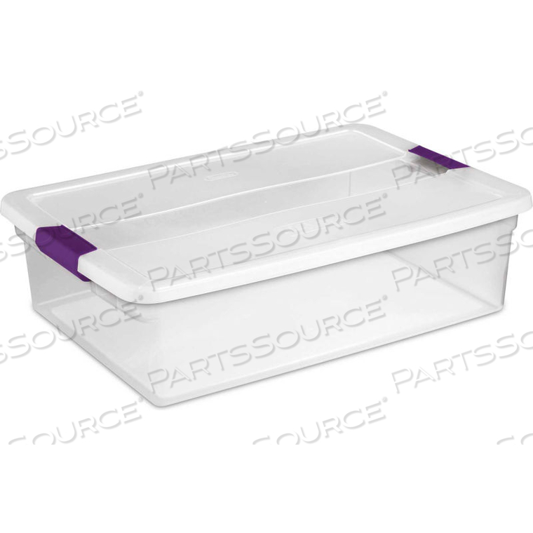 CLEARVIEW STORAGE BOX WITH LATCHED LID - 32 QT. 23-5/8"L X 16-3/8"W X 6-1/2"H by Sterilite