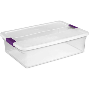 CLEARVIEW STORAGE BOX WITH LATCHED LID - 32 QT. 23-5/8"L X 16-3/8"W X 6-1/2"H by Sterilite