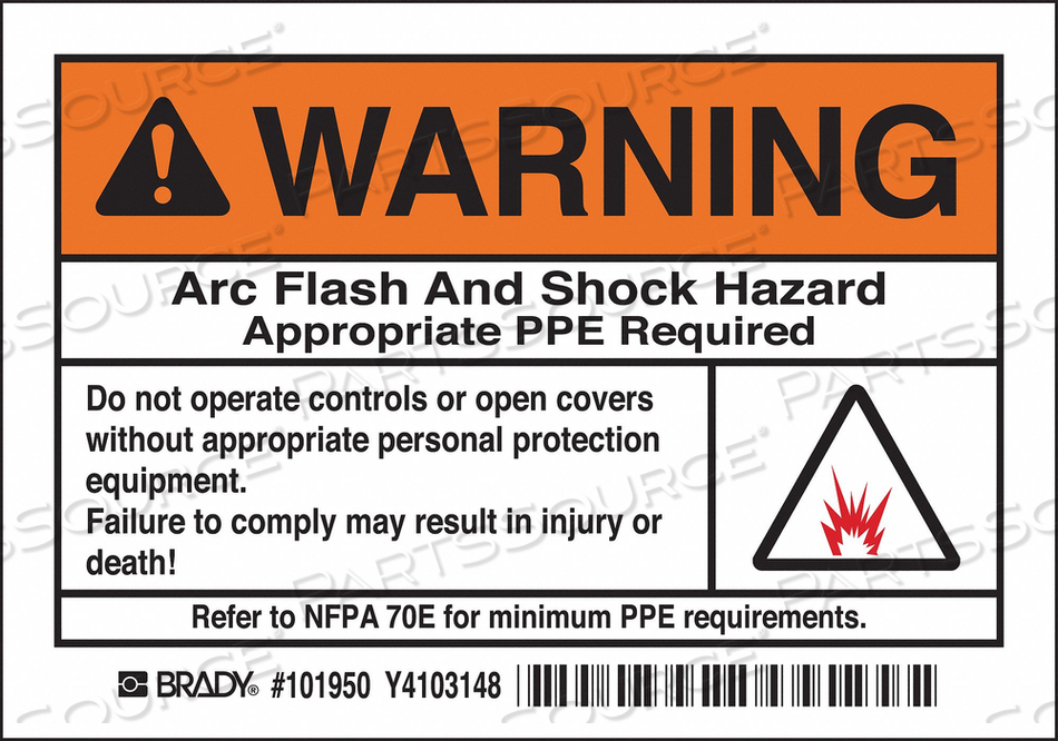 LABEL ARC FLASH PK5 by Brady Americas LABEL ARC FLASH PK5 by Brady Americas