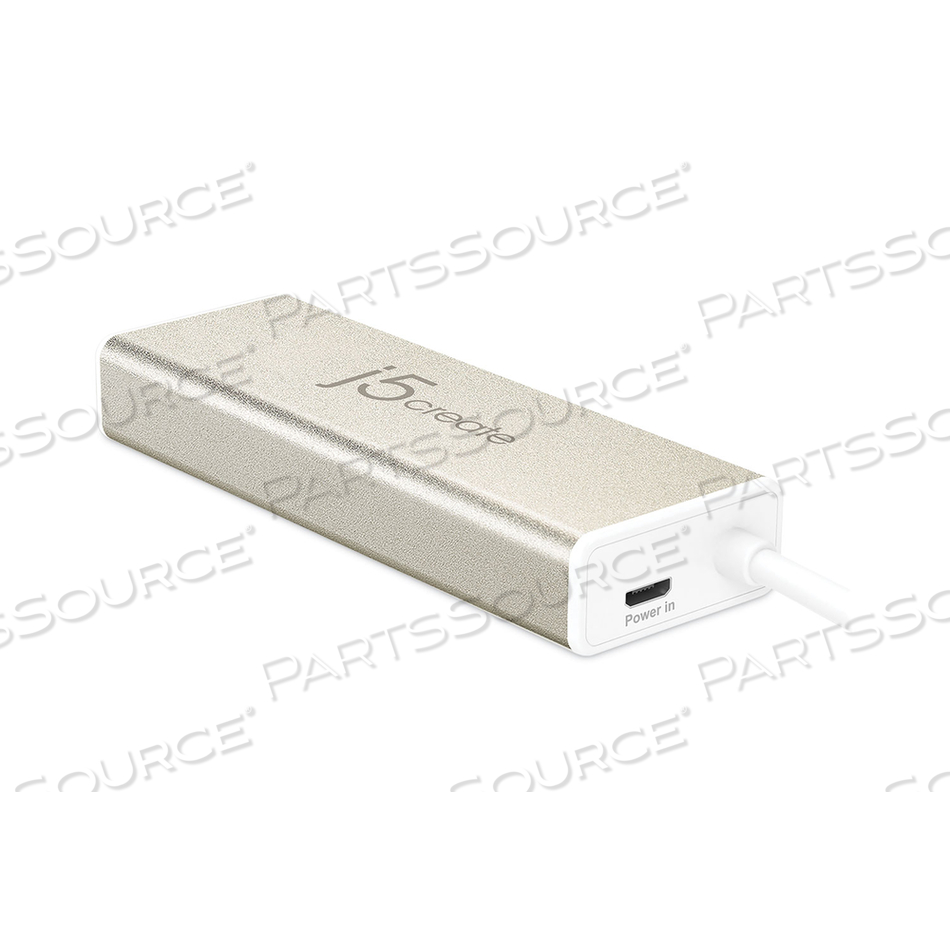 USB-C HUB WITH SD/MICRO SD CARD READER, 3 PORTS, SILVER by j5create