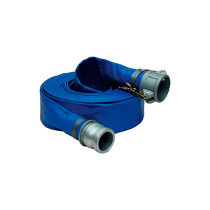 HOSE & BELTING PVC LAY FLAT DISCHARGE HOSE W/ CXE ALUMINUM CAM & GROOVE FITTINGS, 3"W X 25'L by Apache Inc.