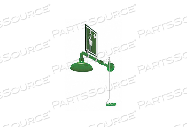 EMERGENCY SHWR HORI WALL MNTNG PLATE SS by Hughes Safety Showers