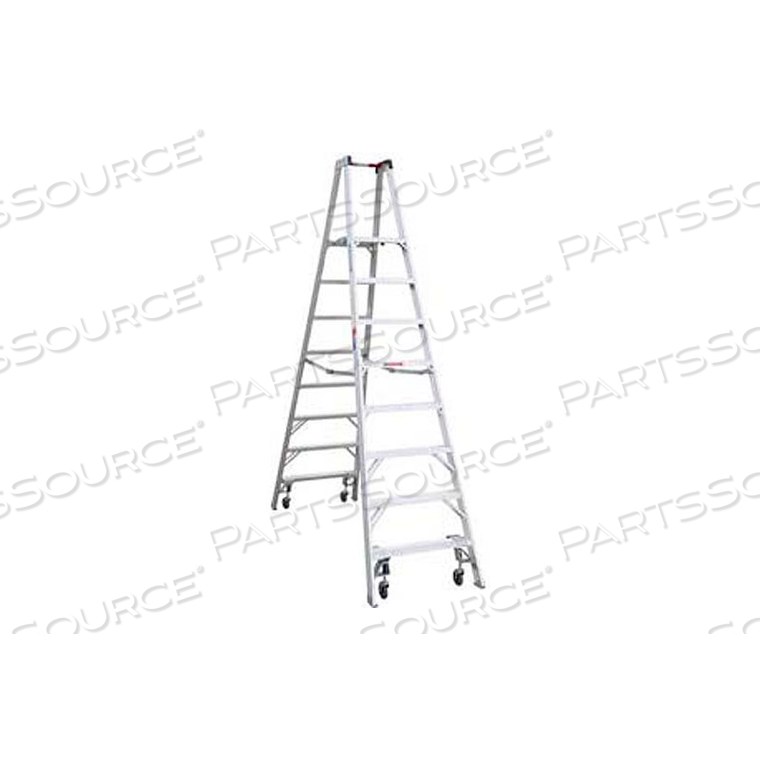 8' TYPE 1A ALUMINUM DUAL ACCESS PLATFORM LADDER W/CASTERS - PT378-4 by WernerCo